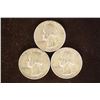 1961, 1963-D & 1964 WASHINGTON SILVER QUARTERS