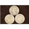 1944-S, 1947-S & 1948-S WASHINGTON SILVER QUARTERS
