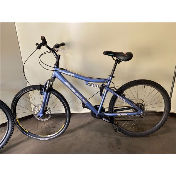 NAKAMURA BLUE 24 SPEED FULL SUSPENSION MOUNTAIN BIKE WITH FRONT DISC BRAKE (NO BRAKE PAD)