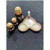 Image 2 : GOEBEL HUMMEL WEST GERMAN FRIAR TUCK COLLECTIBLE SALT, PEPPER AND CREAMER SET