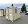 Image 2 : *T* BEIGE PORTABLE OFFICE CONTAINER W87" X L108" X H99" WITH WINDOW AND LOCKING MAN DOOR