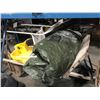 Image 2 : BLUE PNEUMATIC CART, CEMENT TARP, CHAIR, CLEANING TOOLS & MANUAL CEMENT ROLLER