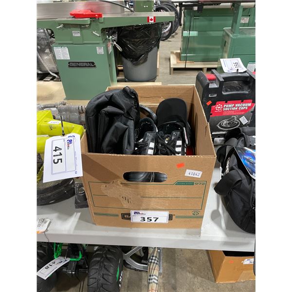 RED GUESS DESIGNER HANDBAG, LARGE DUFFLE BAG, HALCON MENS SIZE 9 TRAINERS, SOCKS, BASEBALL CAP,