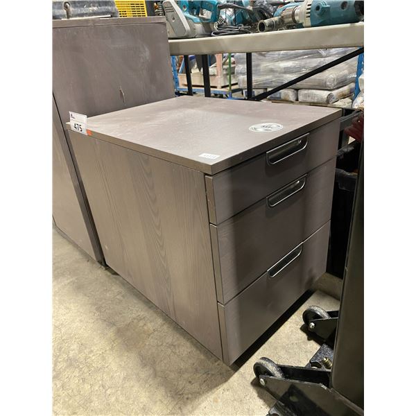 GREY/BROWN 3 DRAWER PEDESTAL