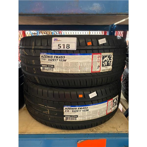 SET OF 2 FALKEN AZENIS FK453 235/55Z R17 103W PERFORMANCE VEHICLE TIRES