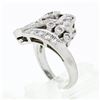 Image 9 : Fancy Antique Art Deco Platinum 1.24 ctw Diamond Flower Leaf Dinner Cocktail Rin