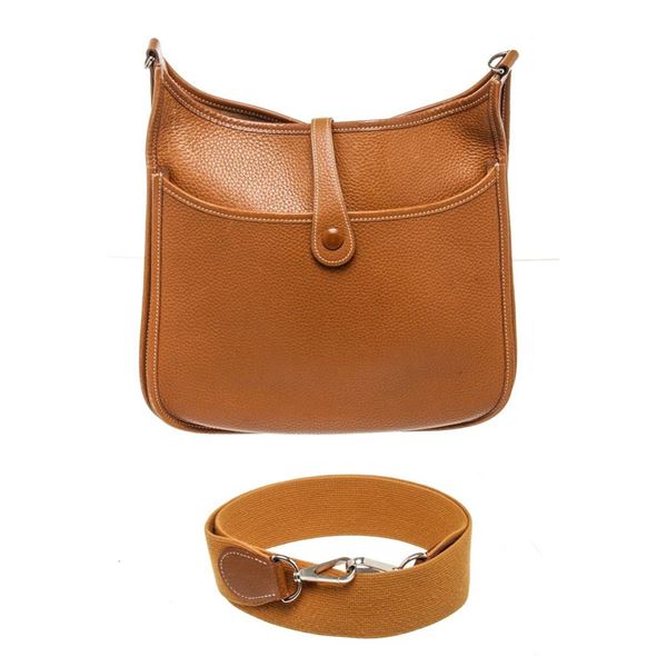 Hermes Brown Leather Evelyne 2 PM Crossbody Bag