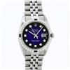 Image 2 : Rolex Mens Stainless Steel Blue Vignette Diamond & Sapphire Datejust Wristwatch