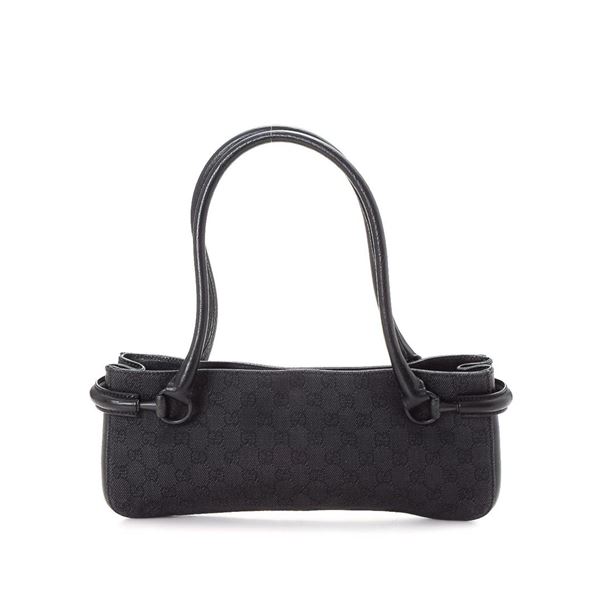 Gucci Black GG Canvas Shoulder Bag