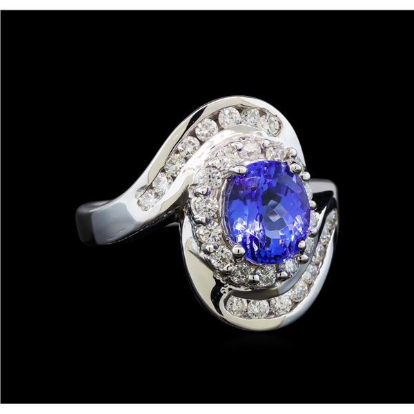 14KT White Gold 1.91 ctw Tanzanite and Diamond Ring