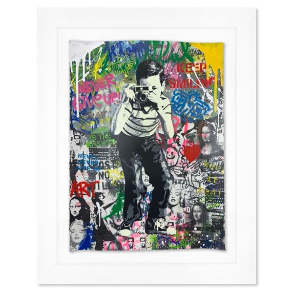 Mr. Brainwash, "Smile" Framed Original Mixed Media, Hand Signed with Certificate