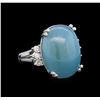 Image 1 : 14KT White Gold 7.60 ctw Aquamarine and Diamond Ring