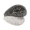 Image 2 : 4.11 ctw Black and White Diamond Ring - 18KT White Gold