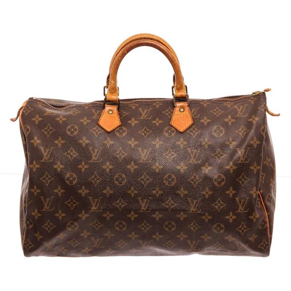 Louis Vuitton Brown Monogram Speedy 40cm Satchel Bag