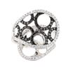 Image 2 : 1.17 ctw Black and White Diamond Ring - 18KT White Gold