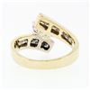 Image 7 : 14k Gold 1.74 ctw Round Diamond Solitaire & Princess Cut Bypass Engagement Ring
