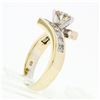 Image 9 : 14k Gold 1.74 ctw Round Diamond Solitaire & Princess Cut Bypass Engagement Ring