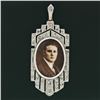 Image 2 : Antique Fancy 18k Gold Platinum Rose Cut Diamond Picture Portrait Frame Pendant