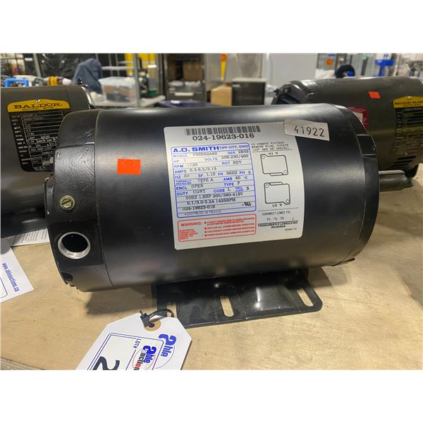 A.O SMITH P56B62A50 GENERAL PURPOSE MOTOR, HP2, 3 PHASE, 460V, 6.3AMPS, 1725RPM