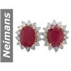 Image 1 : 5.04 ct Ruby & Diamond Earrings 14kt Gold