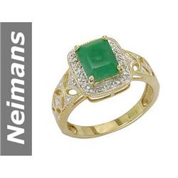 1.84 ct Emerald & Diamond Ring 14kt Gold