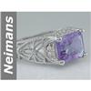 Image 1 : Vintage 6.11 ct Amethyst & Diamond Ring 14kt Gold