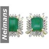 Image 1 : 12.02 ct Emerald & Diamond Earrings 14kt Gold