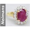Image 1 : Stunning 7.60 ct  Rare Ruby & Diamond Ring 14kt Gold
