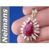 Image 1 : 9.53 ct Ruby & Diamond Pendant 14kt Gold