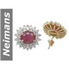 Image 1 : 6 ct Ruby & Diamond Earrings 14kt Gold