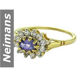 1.08 ct Tanzanite & White Sapphire Ring 14kt Gold