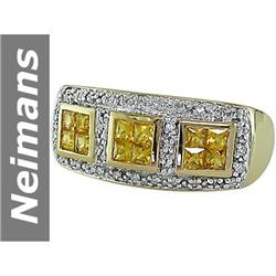 1.13 ct Yellow Sapphire & Diamond Ring 14kt Gold