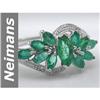 Image 1 : Stylish 1.41 ct Emerald & Diamond Ring 14kt Gold