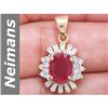 Image 1 : 4.00 ct Ruby & Diamond Pendant 14kt Gold