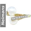 Image 1 : 8.5 MM Akoya Pearl & Diamond Ring 14kt Gold