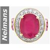 Image 1 : 11.30 ct Ruby & Diamond Gents Ring 14kt Gold