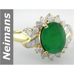 Classy 3.06 ct Emerald & Diamond Ring 14kt Gold