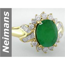 Classy 3.06 ct Emerald & Diamond Ring 14kt Gold