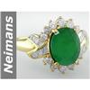 Image 1 : Classy 3.06 ct Emerald & Diamond Ring 14kt Gold