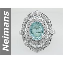 3.02 ct Aquamarine & Diamond Ring 14kt Gold