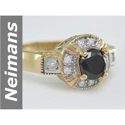 1.40 ct Black & White Diamond Ring 14kt Gold