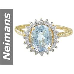 1.94 ct Aquamarine & Diamond Ring 14kt Gold