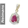 Image 1 : 1.66 ct Ruby & Diamond Pendant 14kt Gold