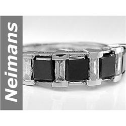 Antique 2.85 ct Black & White Diamond Ring 14kt Gold