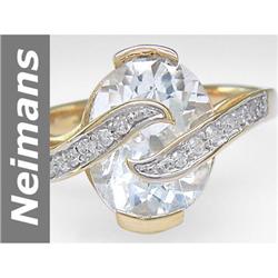 4.10 ct Aquamarine & Diamond Ring 14kt Gold