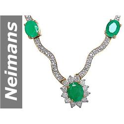 20.37 ct Emerald & Diamond Necklace 14kt Gold