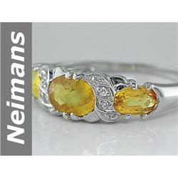 $12.18 ct Yellow Sapphire & Diamond Ring 14kt Gold