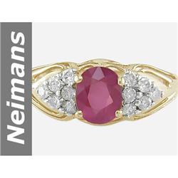 1.15 ct Pink Tourmaline & Diamond Ring 14kt Gold