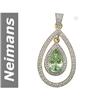 Image 1 : 6.56 ct Green Amethyst & Diamond Pendant 14kt Gold