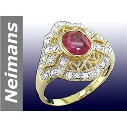 1.66 ct Ruby & Diamond Ring 14kt Gold